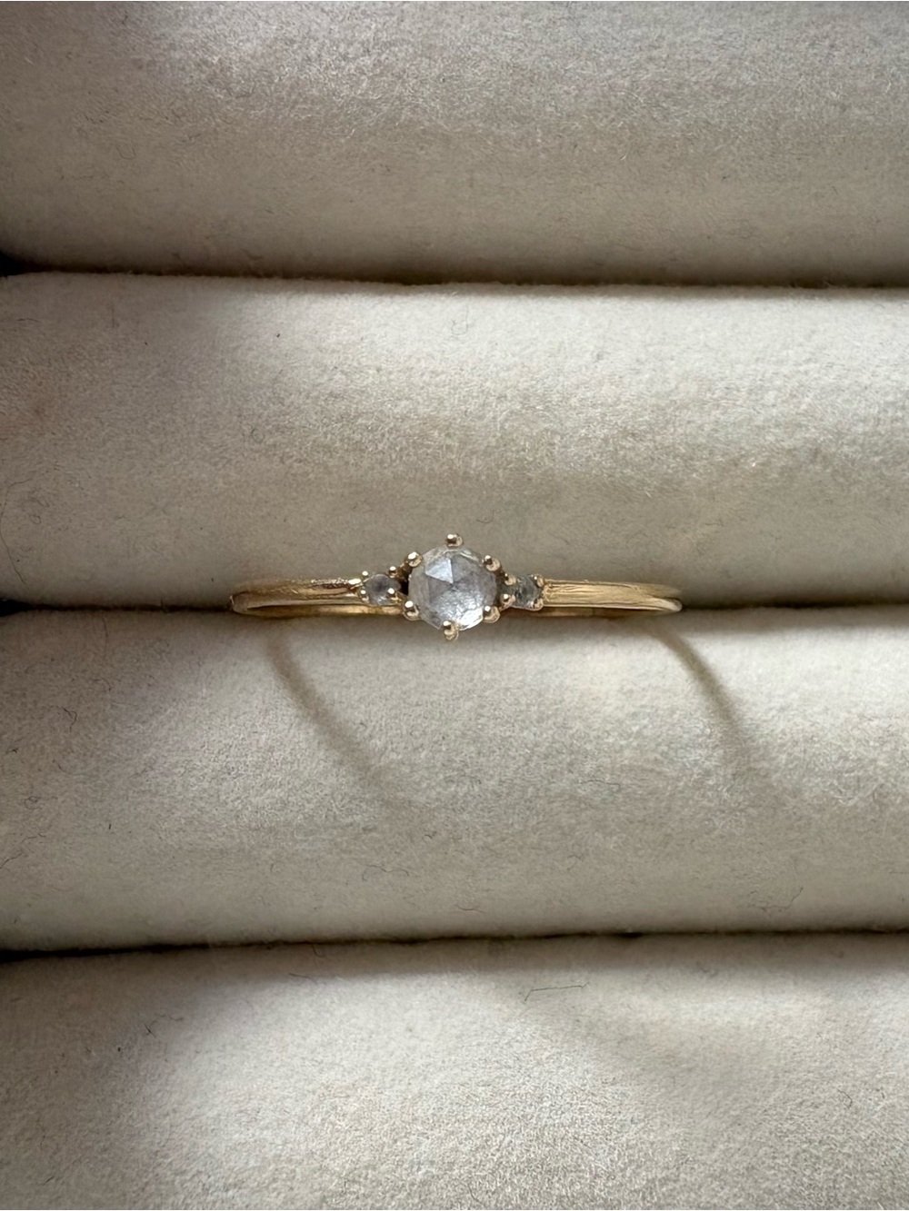 Gorjana 14k gold white sapphire and diamonds ring